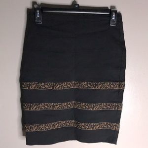 Cheetah stripped pencil skirt